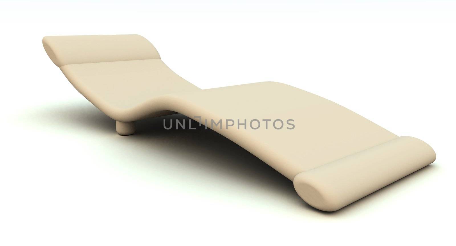 3D rendered Illustration of an roman design sofa. Leather material.
