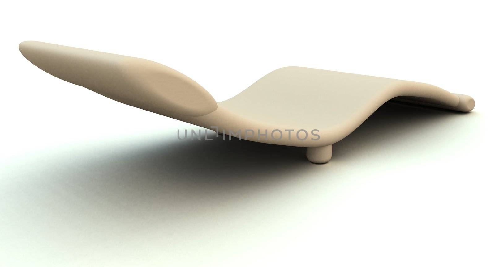 3D rendered Illustration of an roman design sofa. Leather material.
