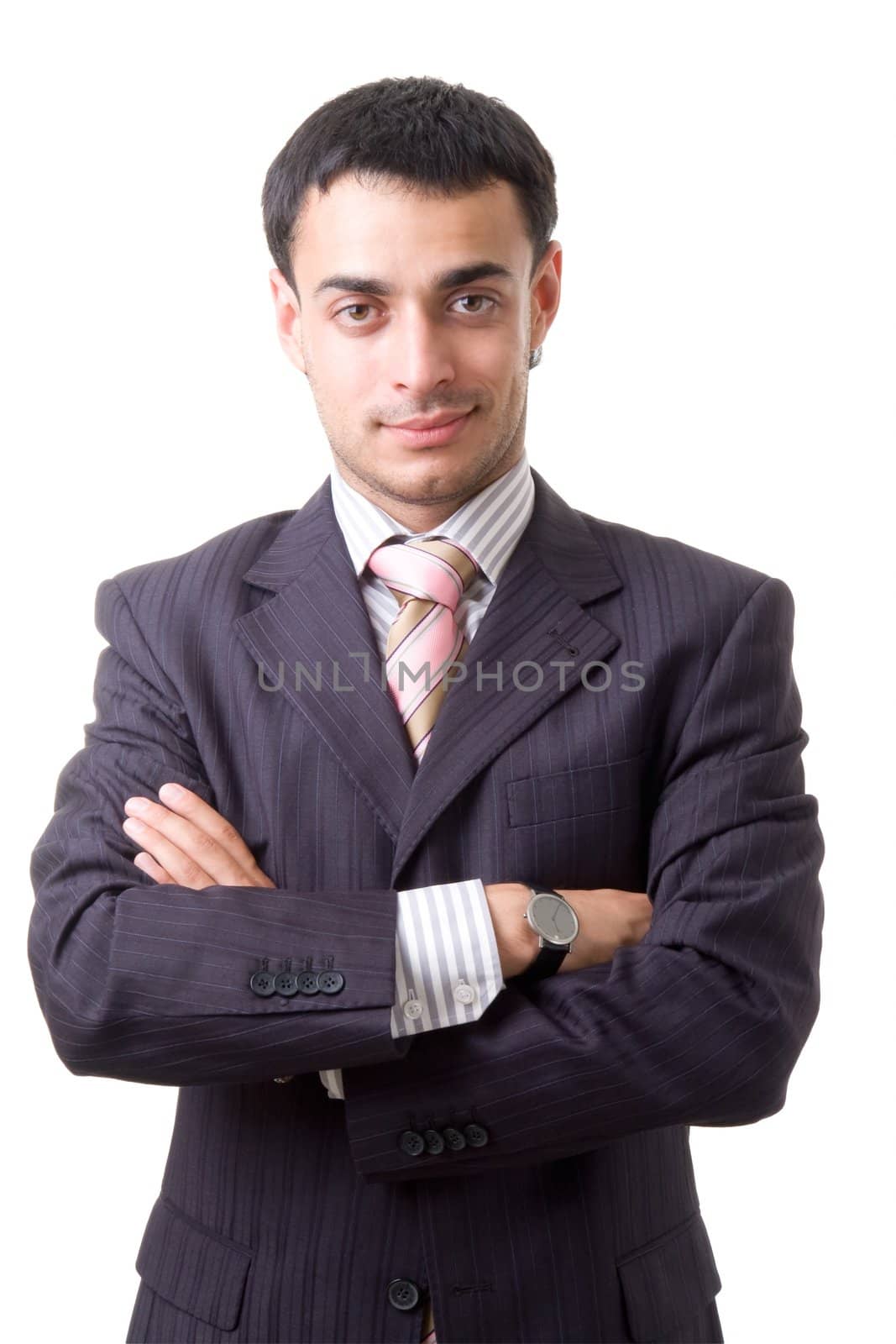 smiling young businessman isolated on white background