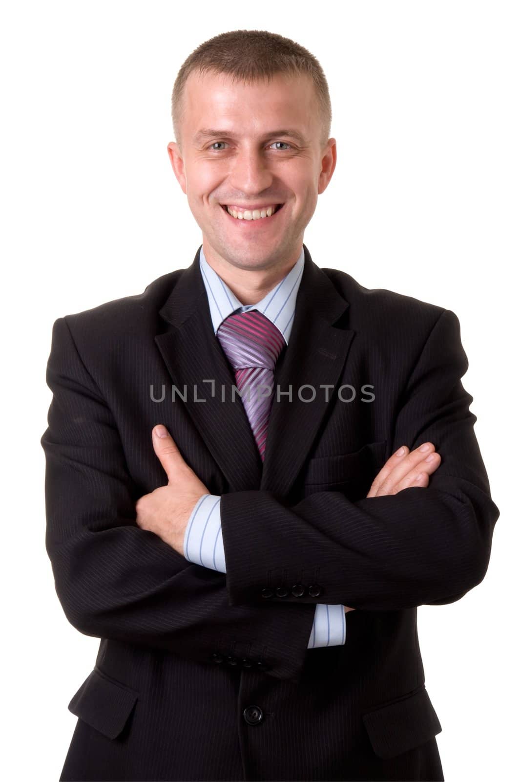 smiling young businessman isolated on white background