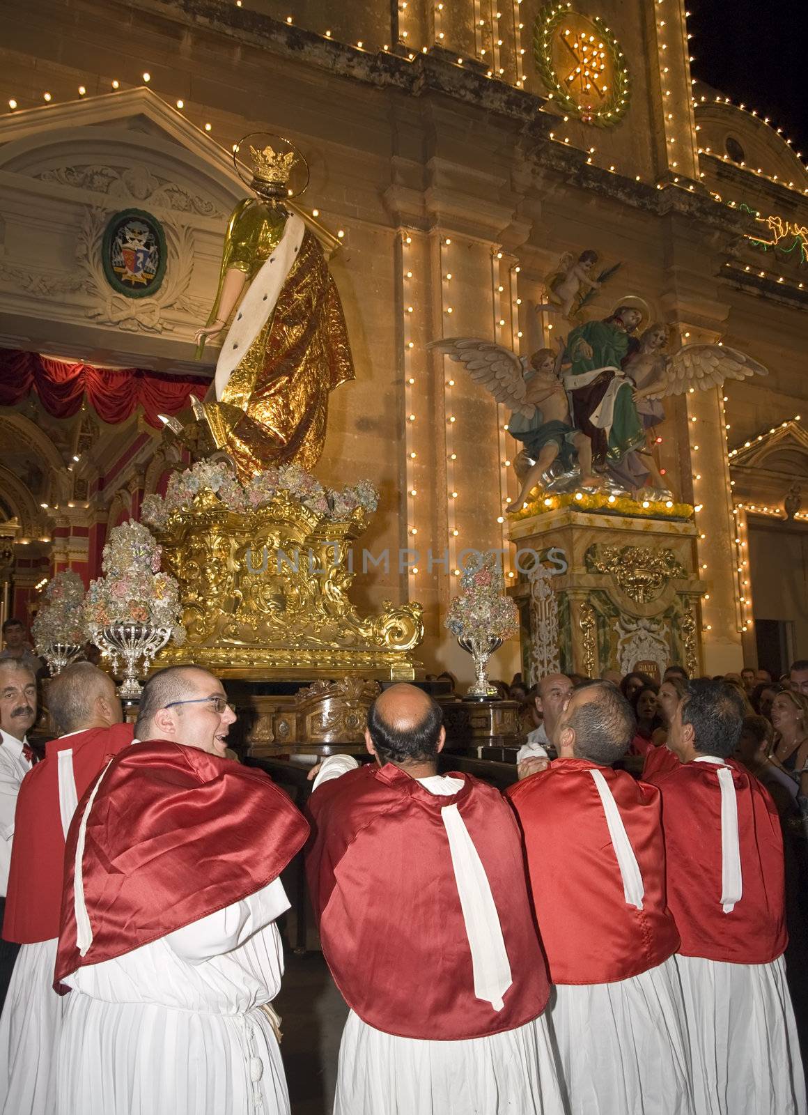 Local village festa in the town of Zurrieq in Malta celebrating their patron saint St Catherine of Alexandria