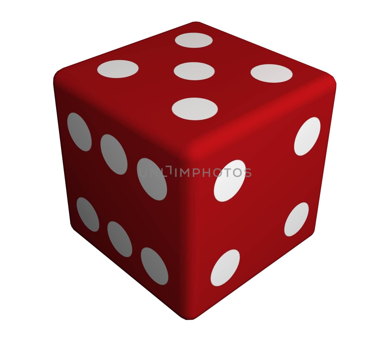 Illustration of a large red die
