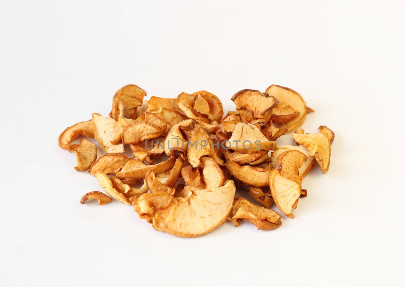 dried apples on white background