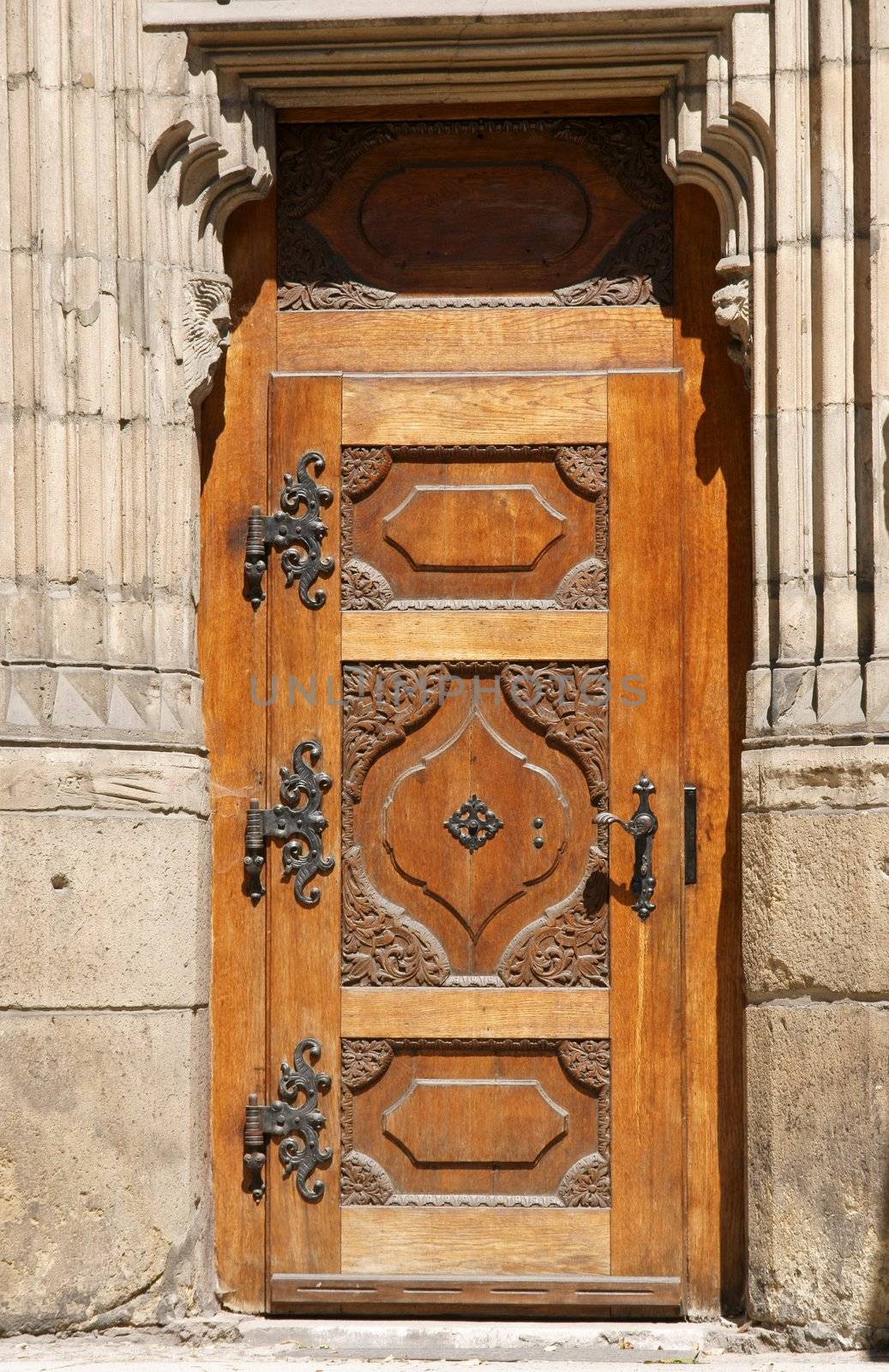 Old historical entrance door to the church.