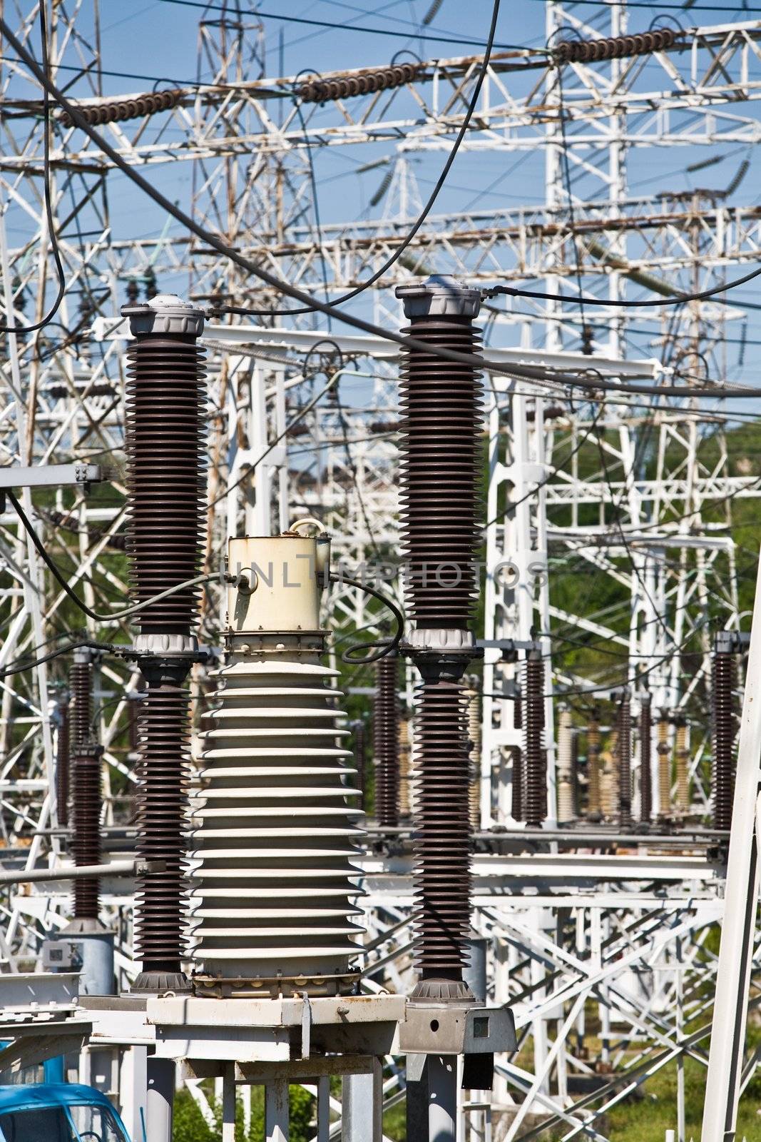 technology series: high voltage electric substation view