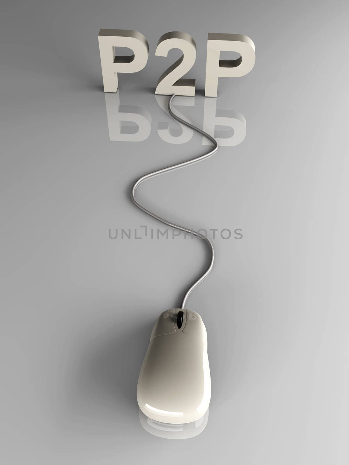 3D rendered Illustration. Peer to peer connection.