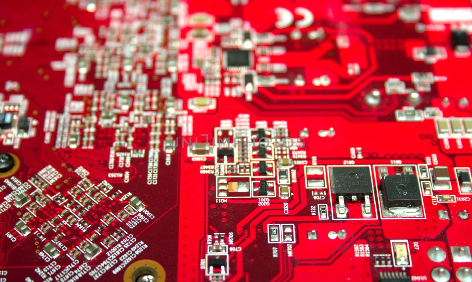 Computer board. A background, macro. Shallow DOF