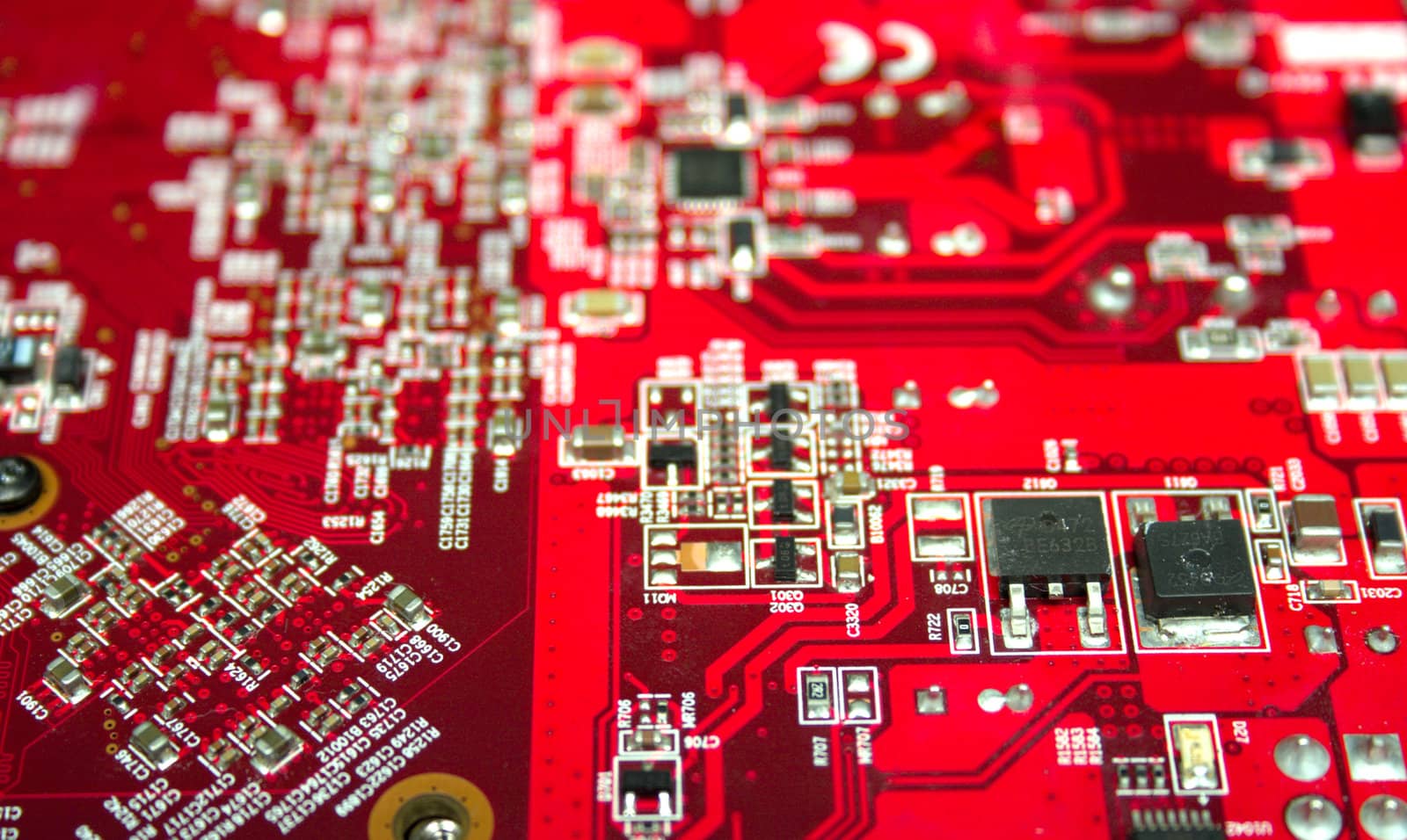 Computer board. A background, macro. Shallow DOF