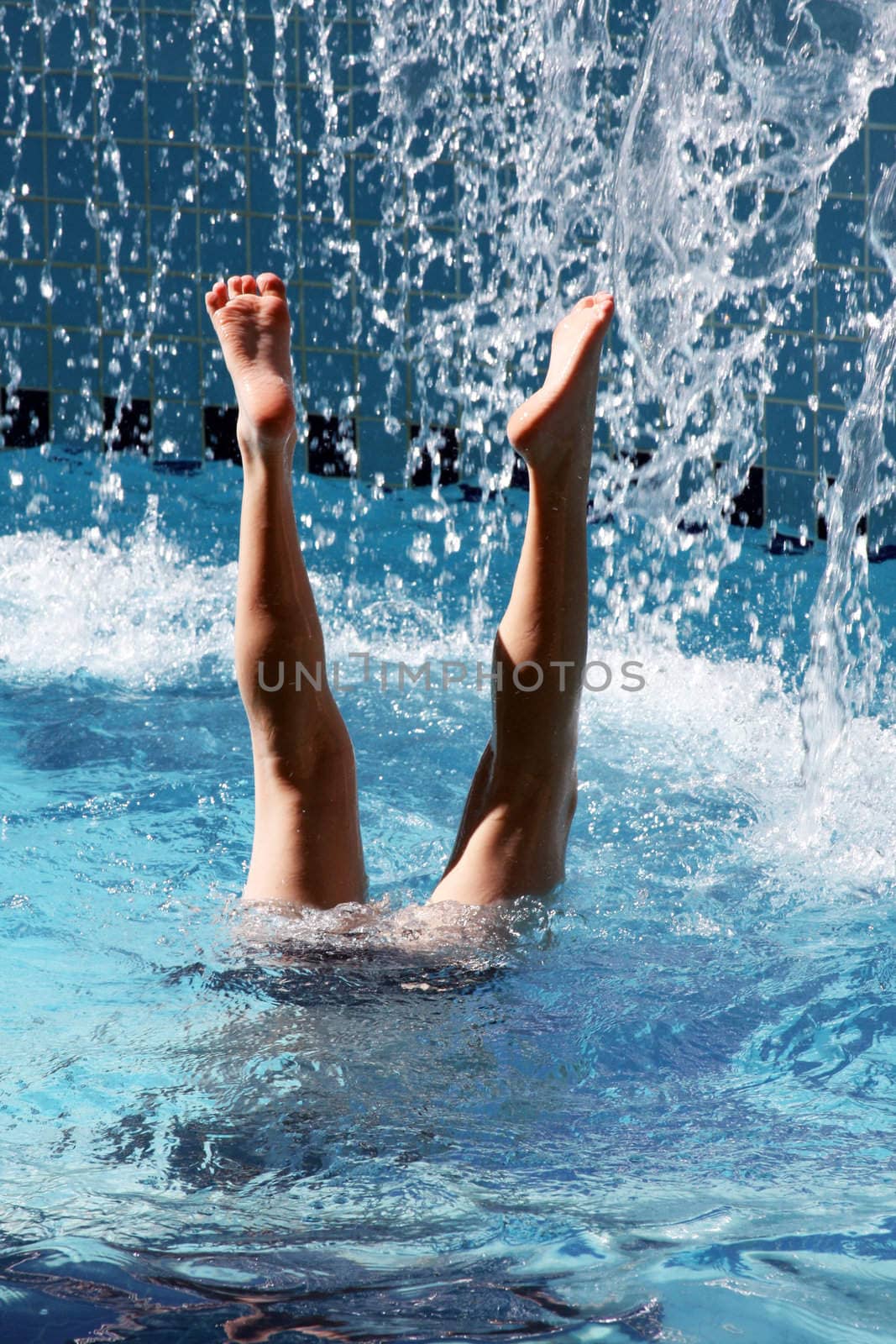 Boy having fun on swimming pool