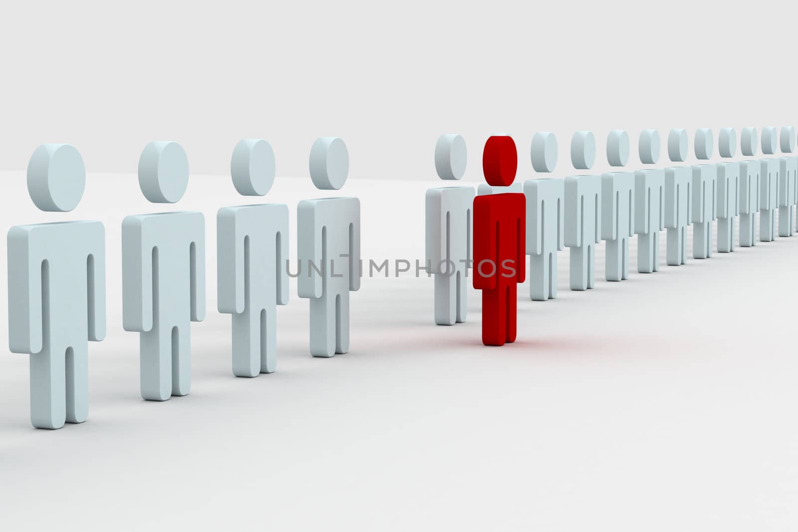 Conceptual image of teamwork. 3D image.