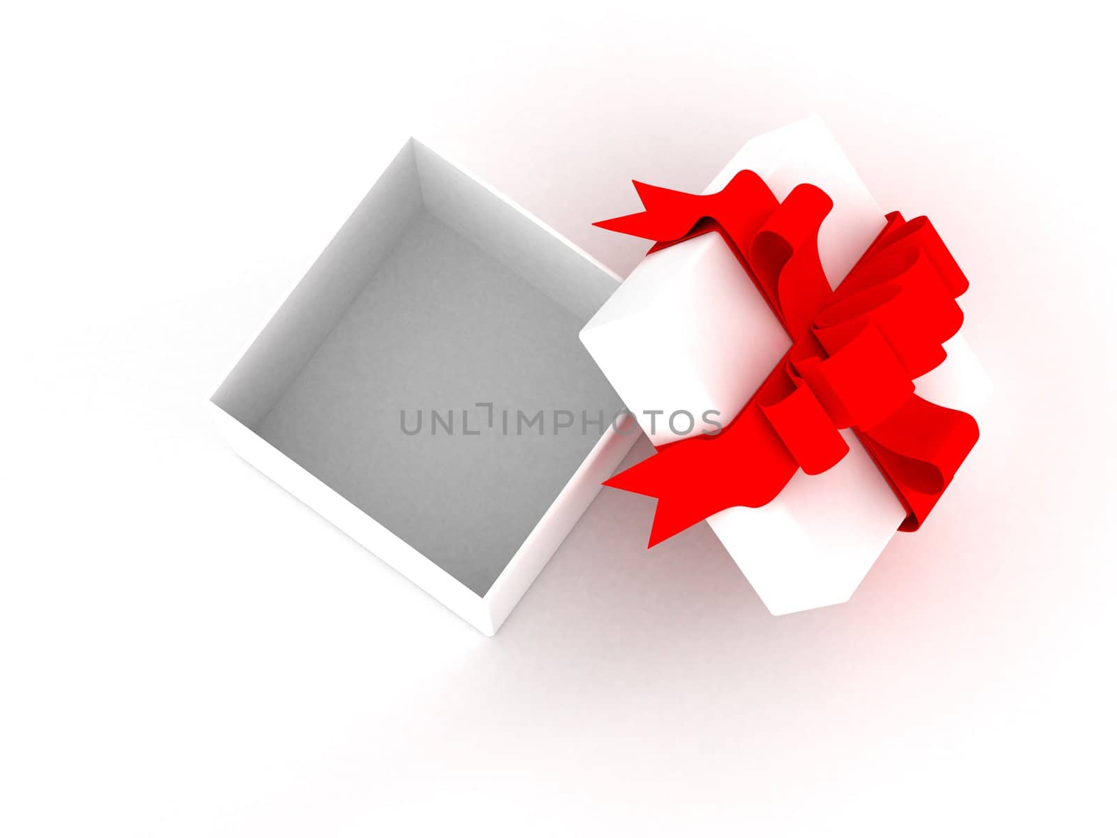White gift box. 3D image.