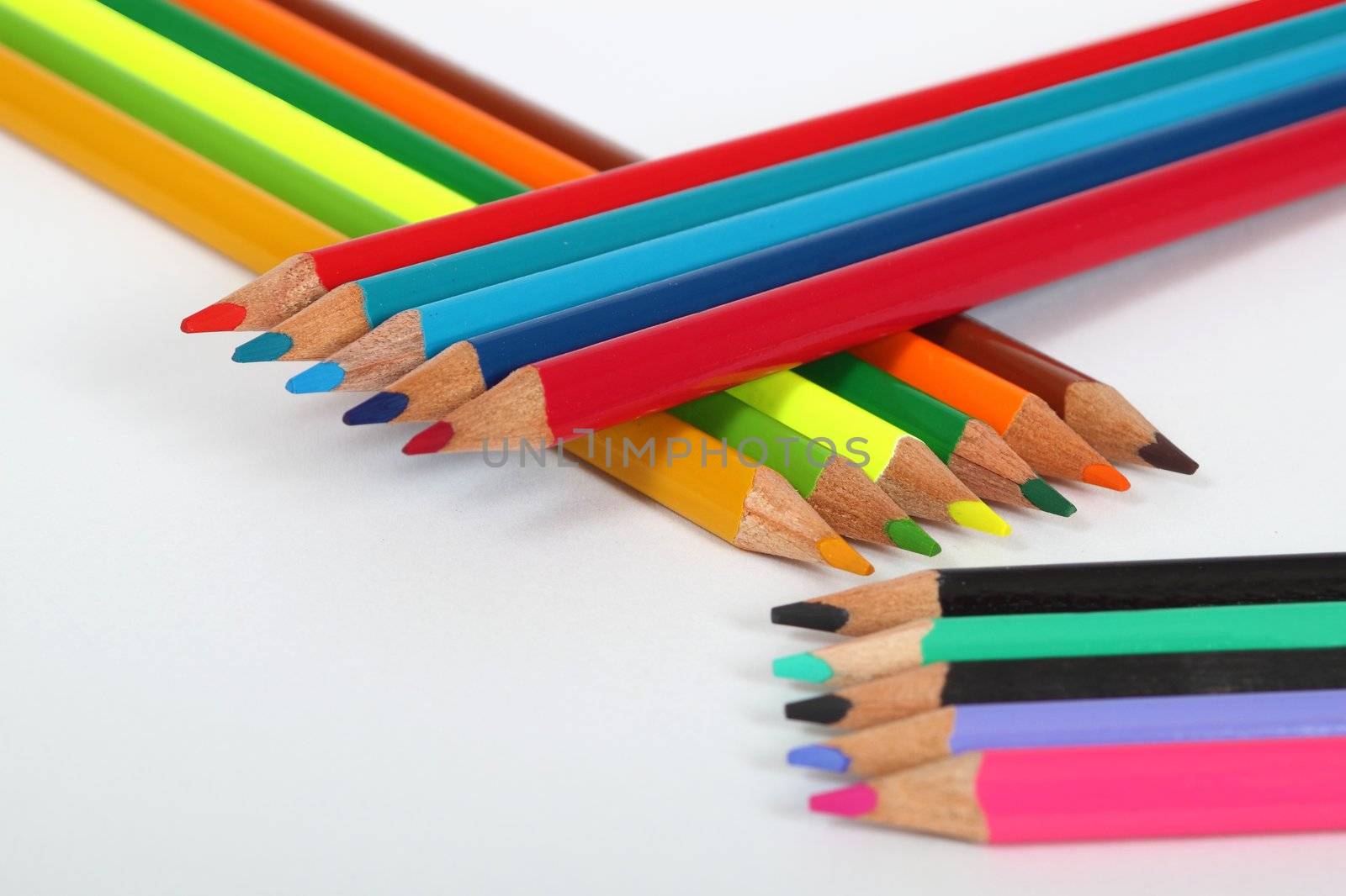 color pens on white background by artush