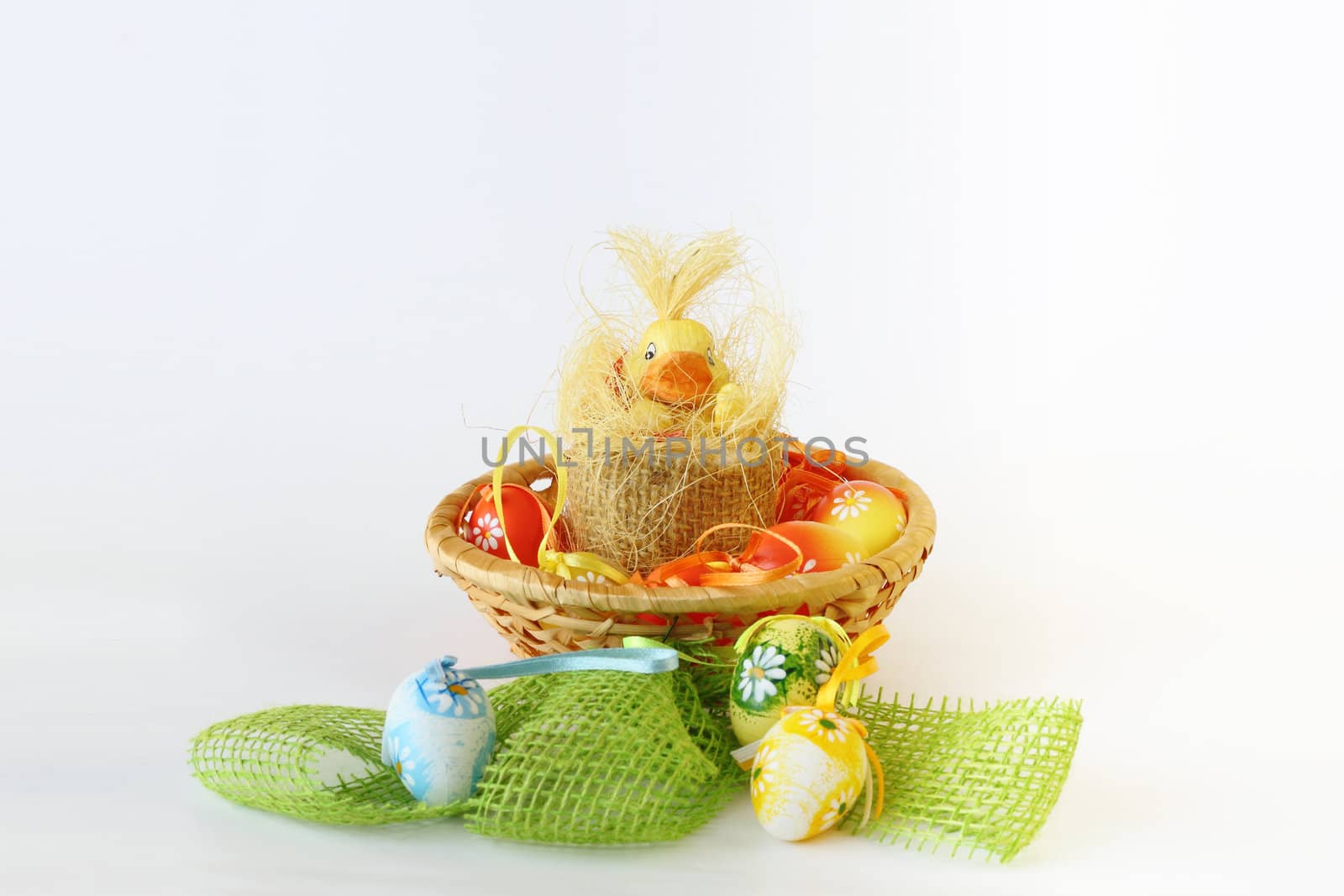 easter decoration on white background