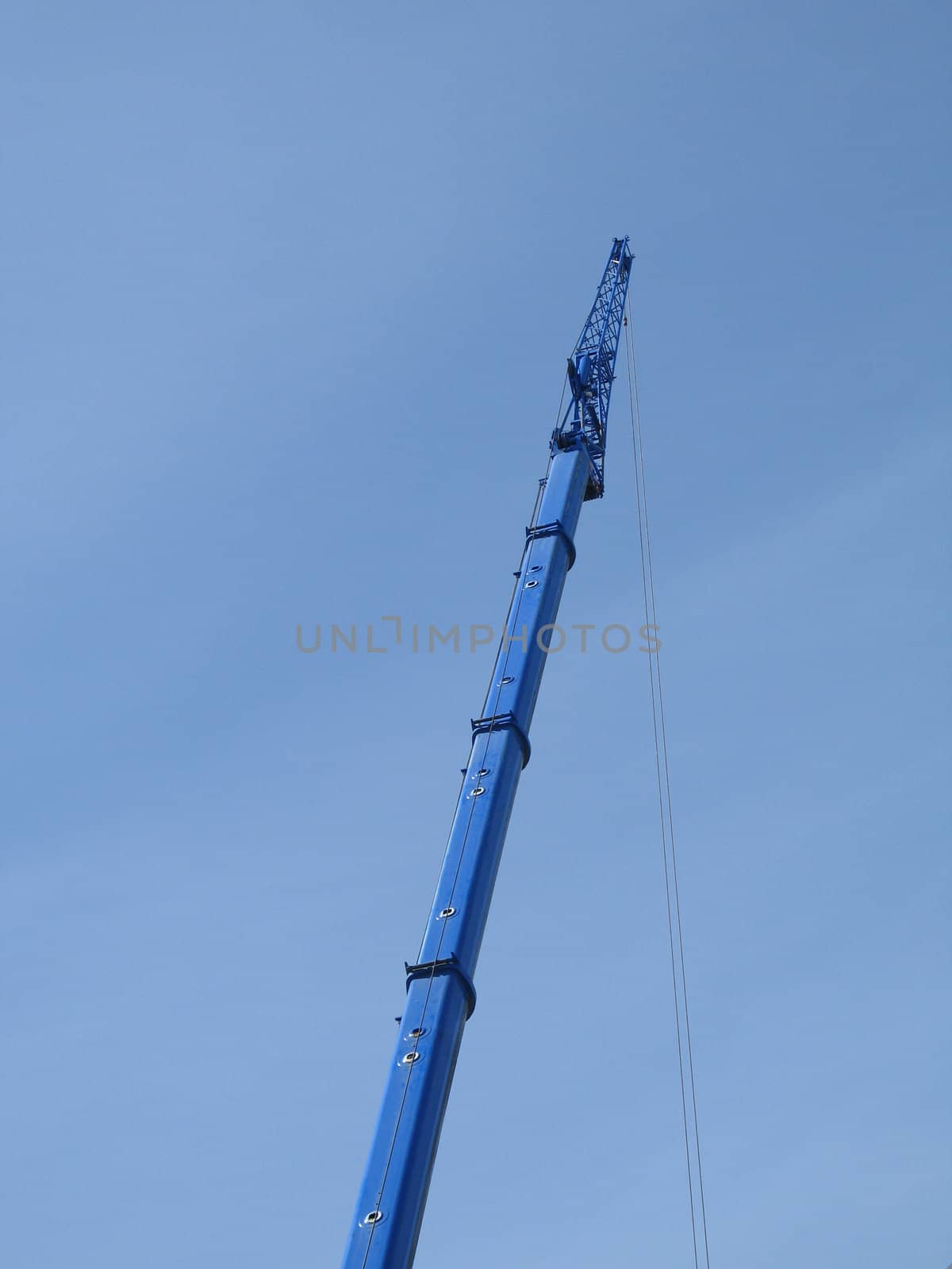 blue construction crane