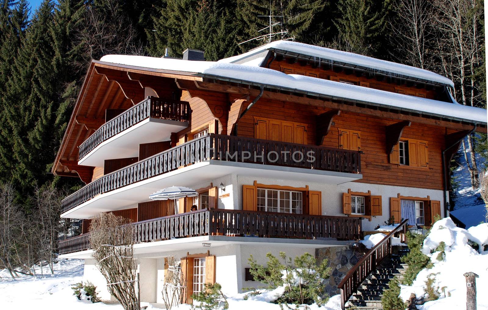 Chalet in swiss alps