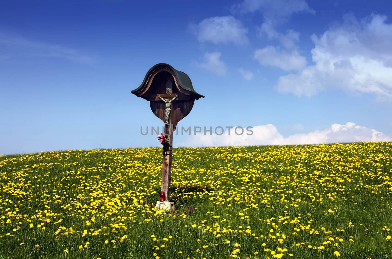 Typical Slovenian statue of Jesus Christ on a cross