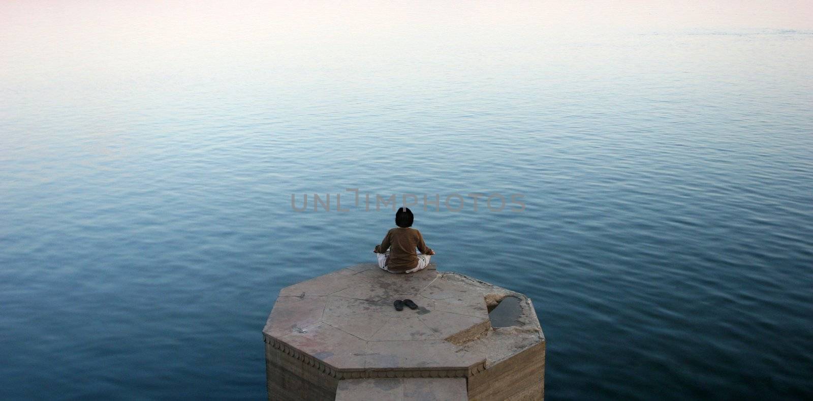 Meditation on a river bank by Marko5