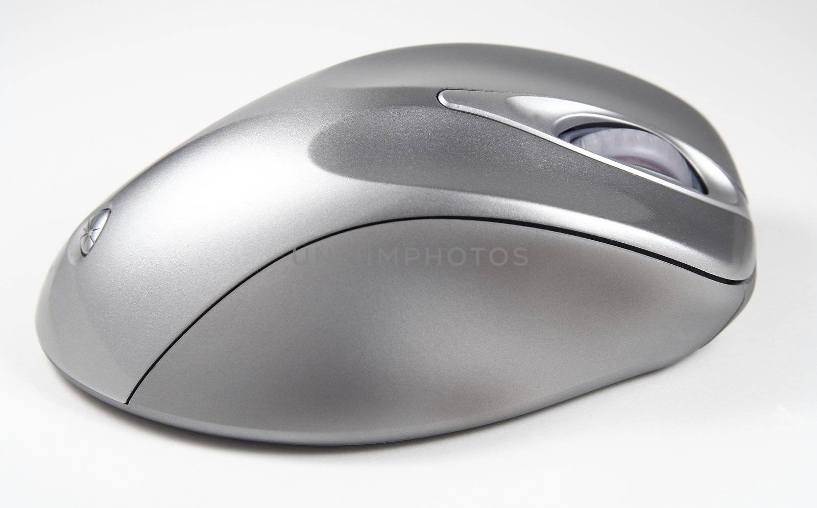 Cordless optical mouse on white background