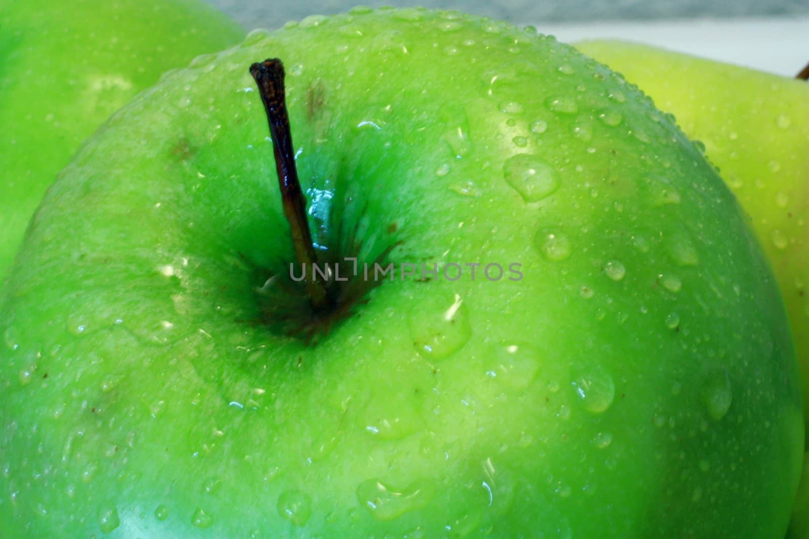 Closeup of green apple