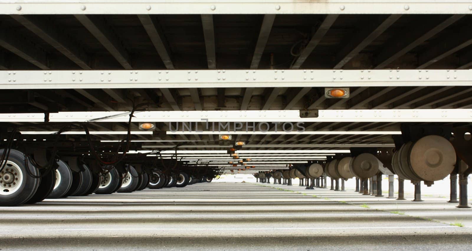 Long view under trailers