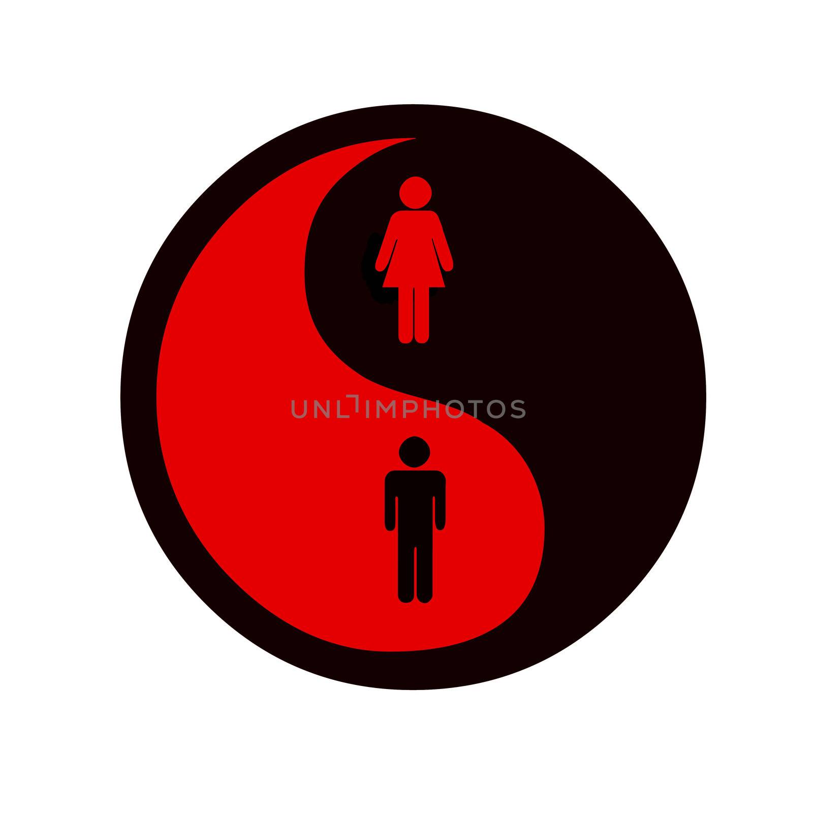 yin and yang symbol on equality of gender