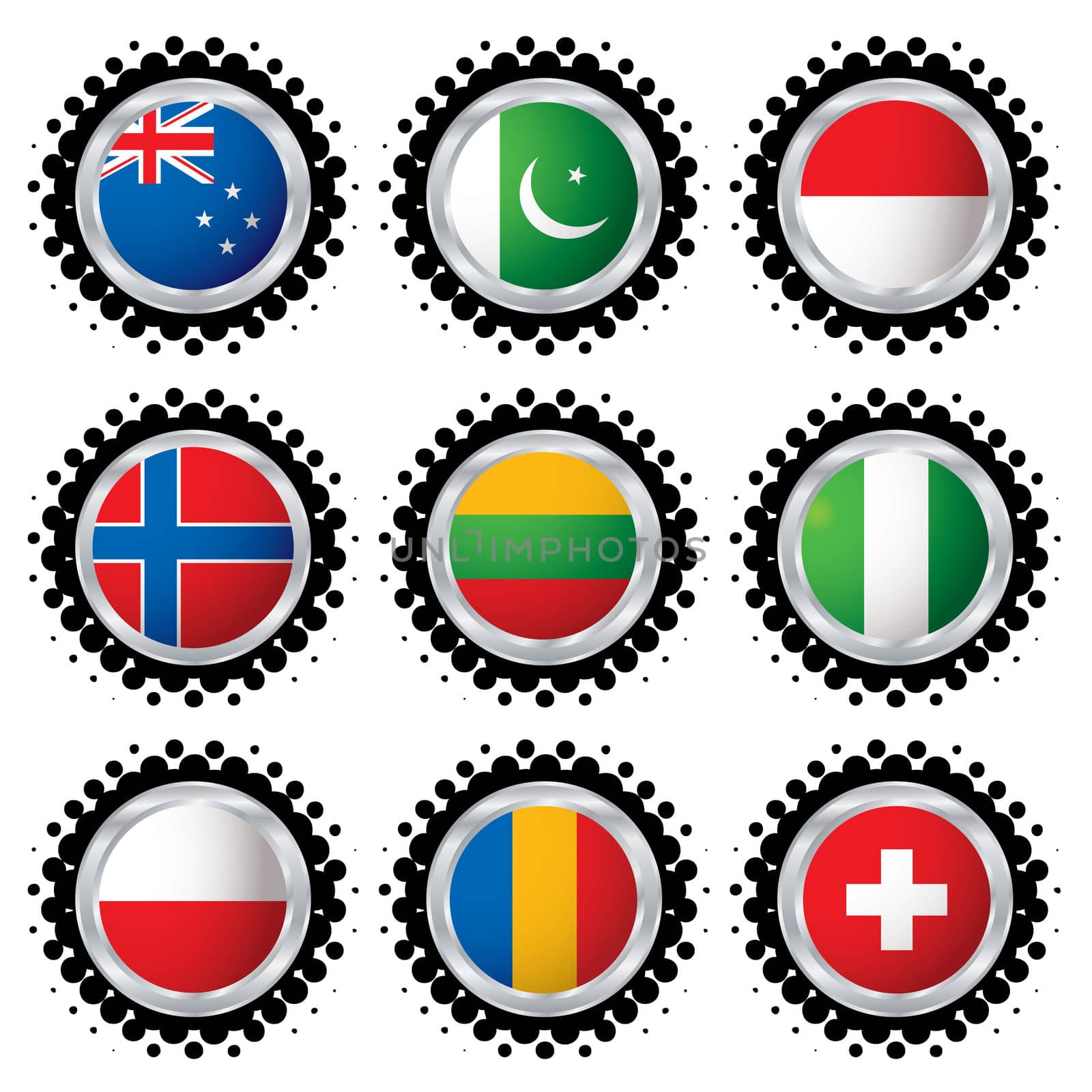 halftone flag buttons 3 by nicemonkey