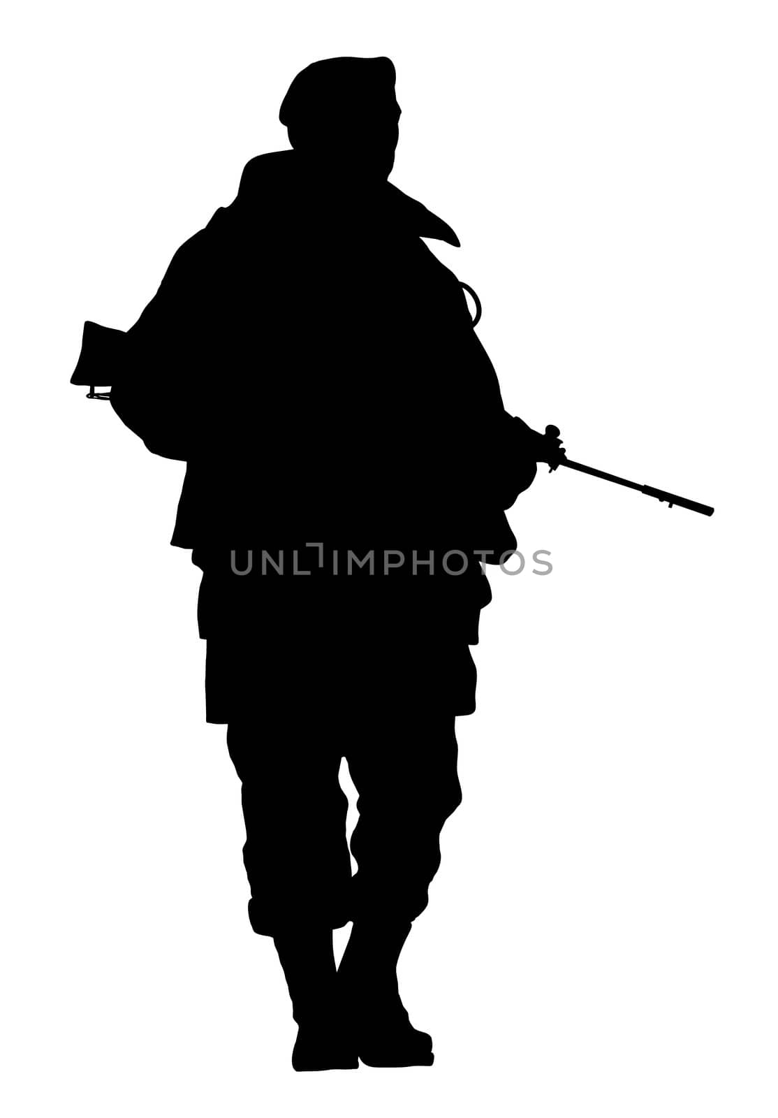 Illustration of a soldier over a white background