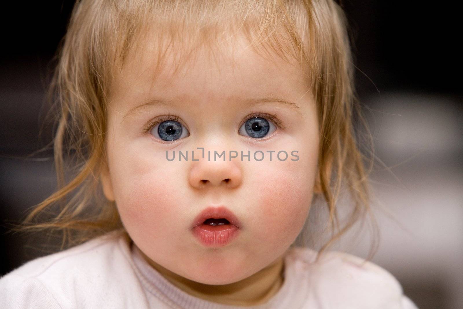 people series: little girl look in wide-eyed astonishment