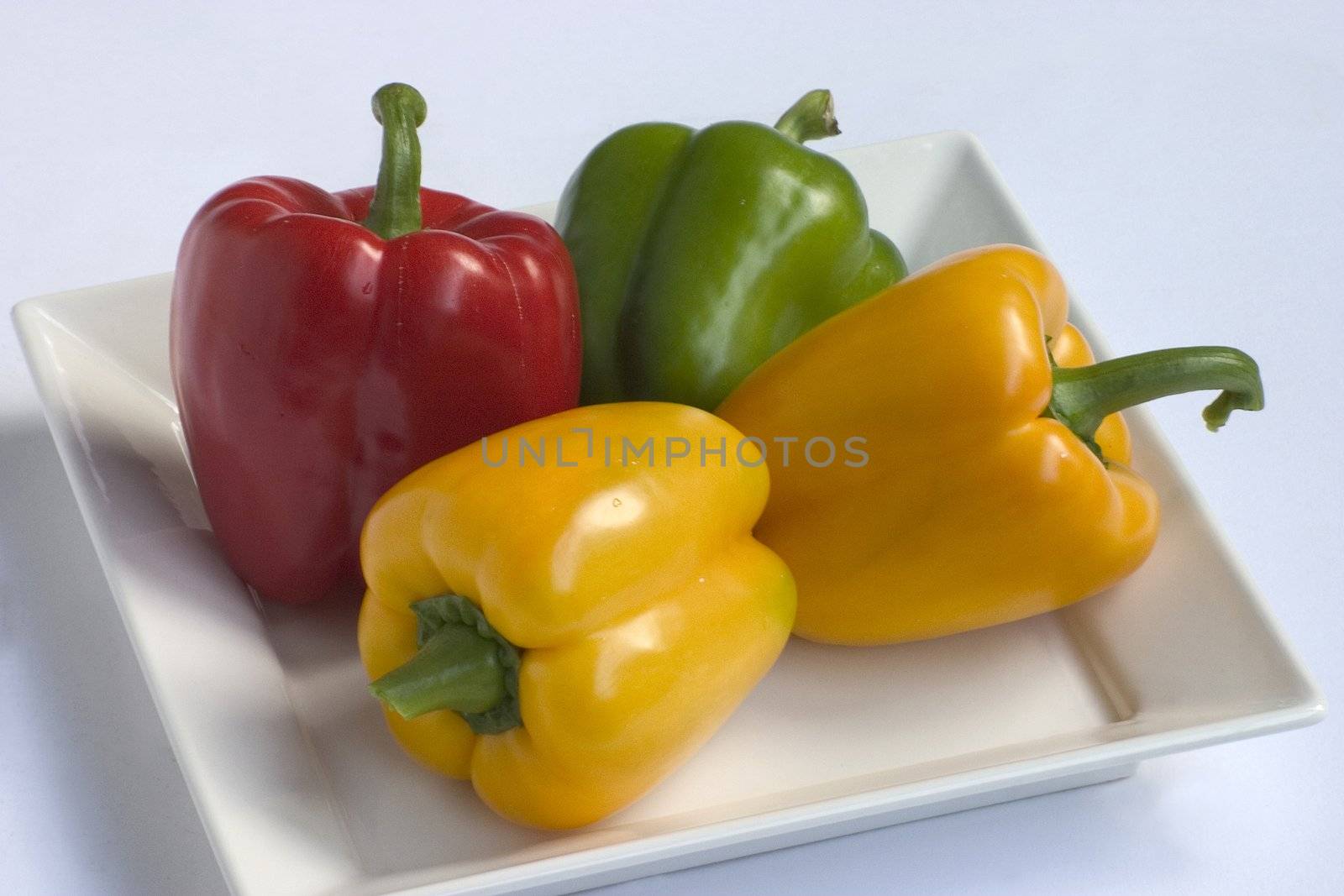 pepper, healthy food, red, yellow, green, vitamins, diet, white, background, slimming