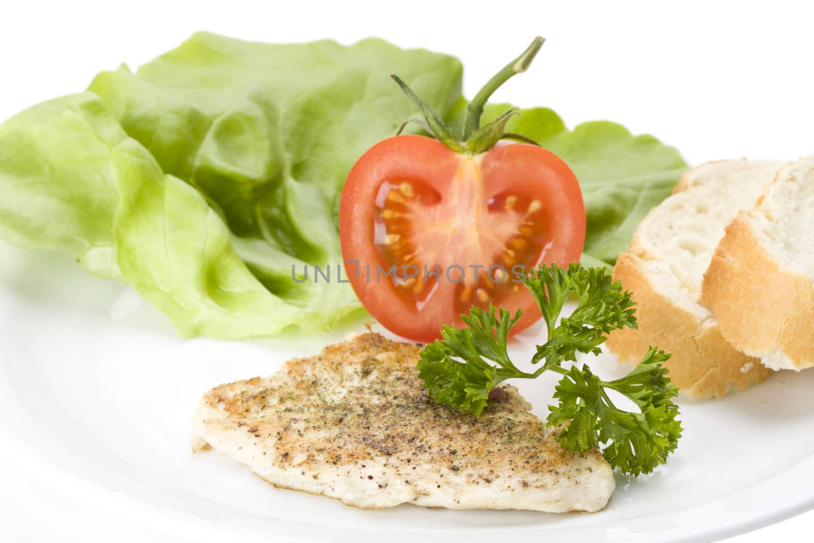 grilled chicken steak and some salad by bernjuer