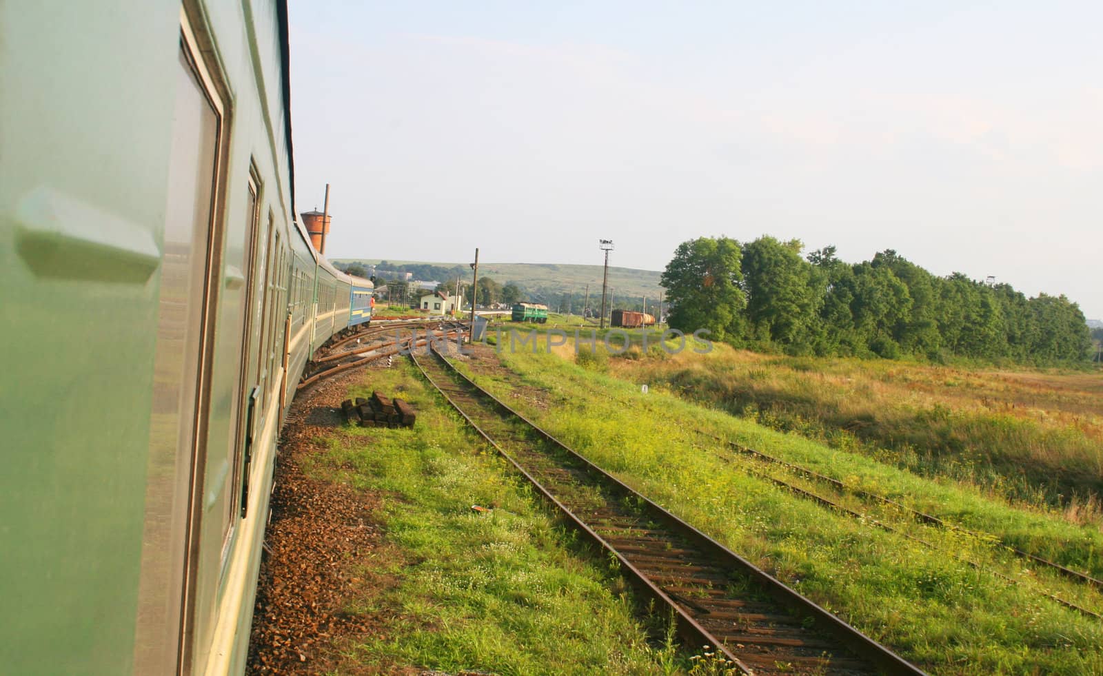 Eastern european train in countryside