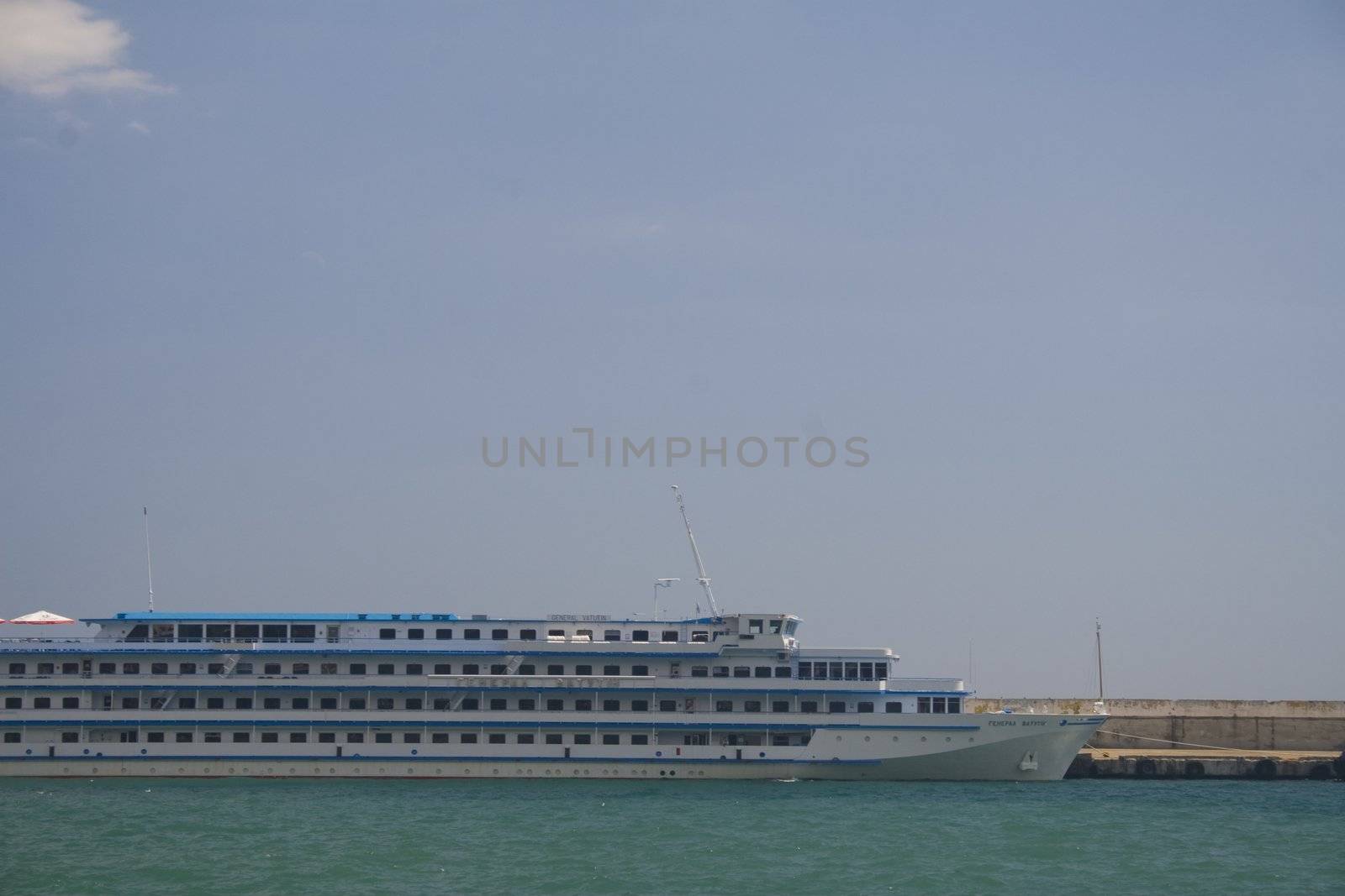 Small cruise ship
Small passenger ship docked in Yalta Ukraine