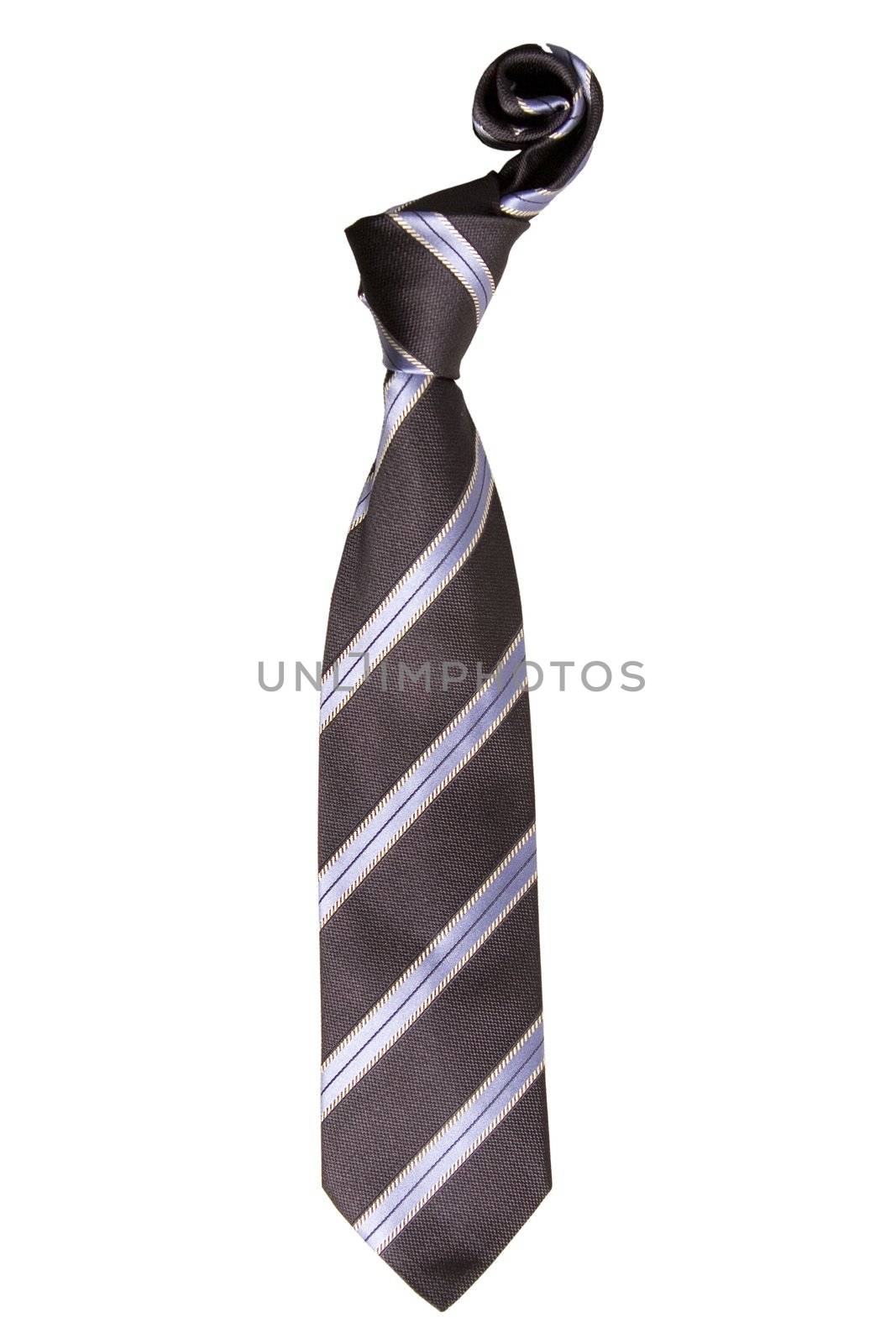 front view of stripes tie on white background
