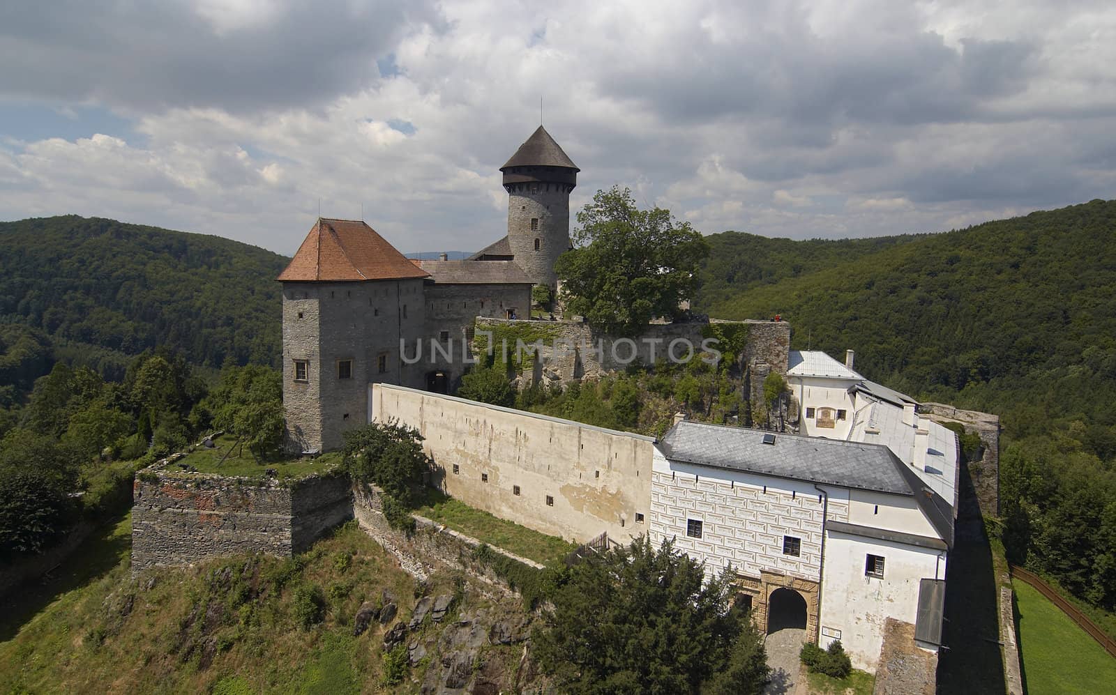 Shot of the castle of the holy order of knights. Czech republic, Europe.