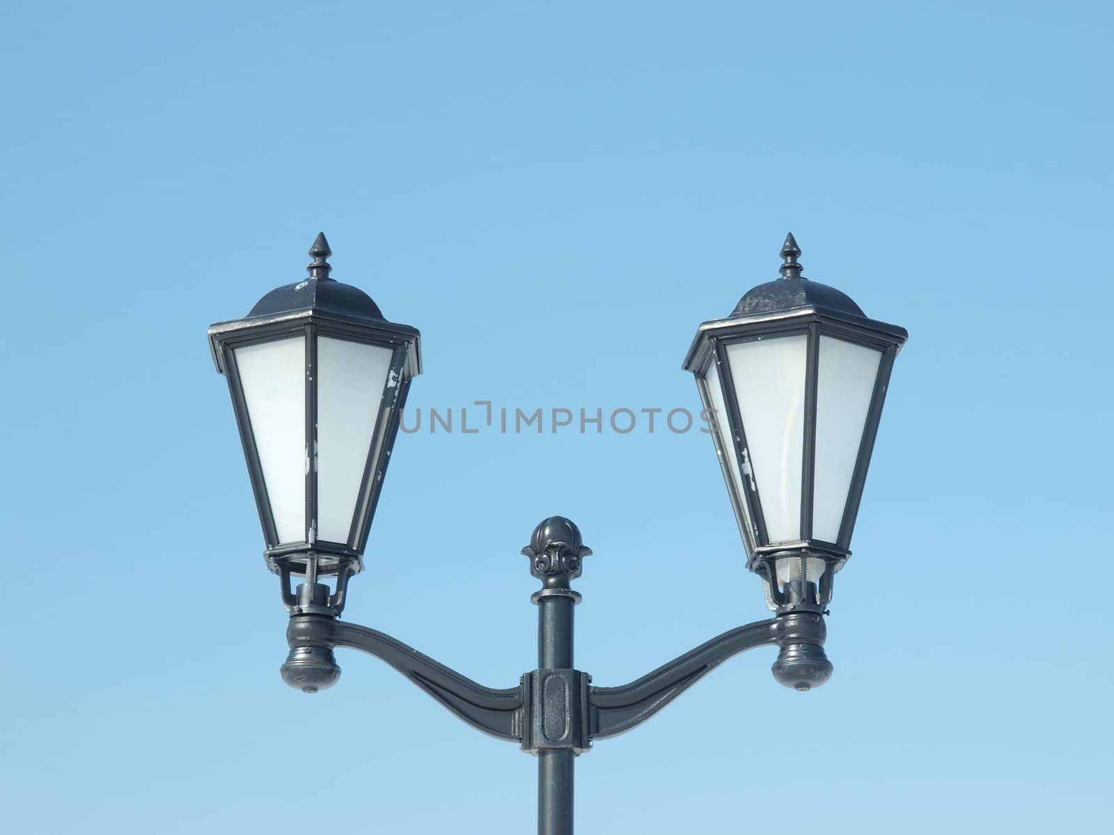 Lantern on quay of Onega in Petrozavodsk, Russia    