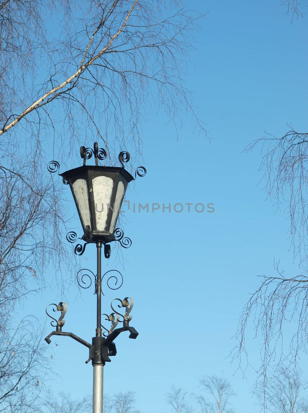 Lantern on quay of Onega in Petrozavodsk, Russia     