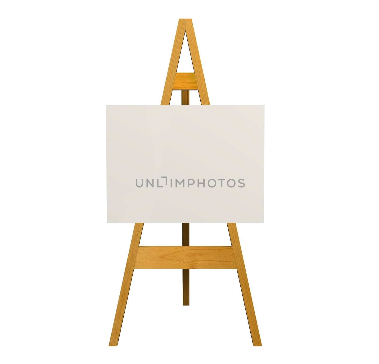 Illustration of an easel over a white background