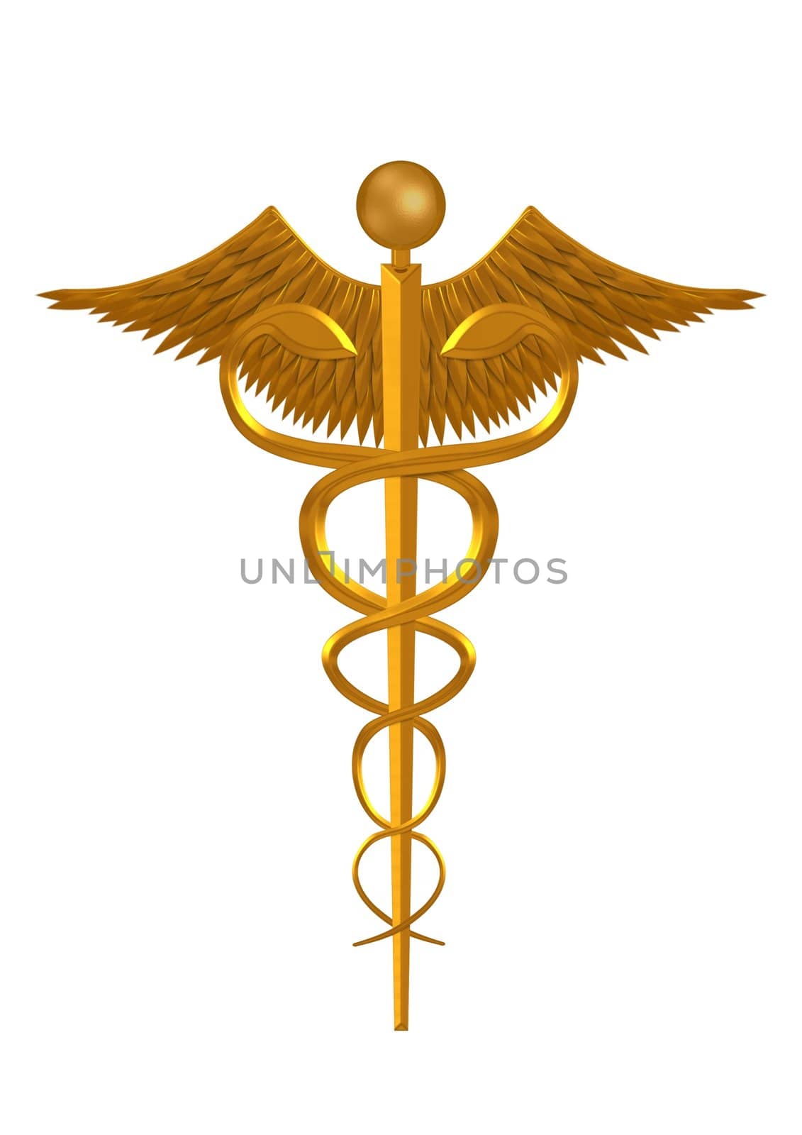 Illustration of a golden medical symbol
