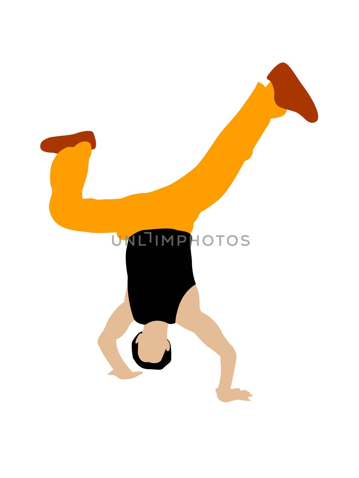 crazy dancer on isolated background