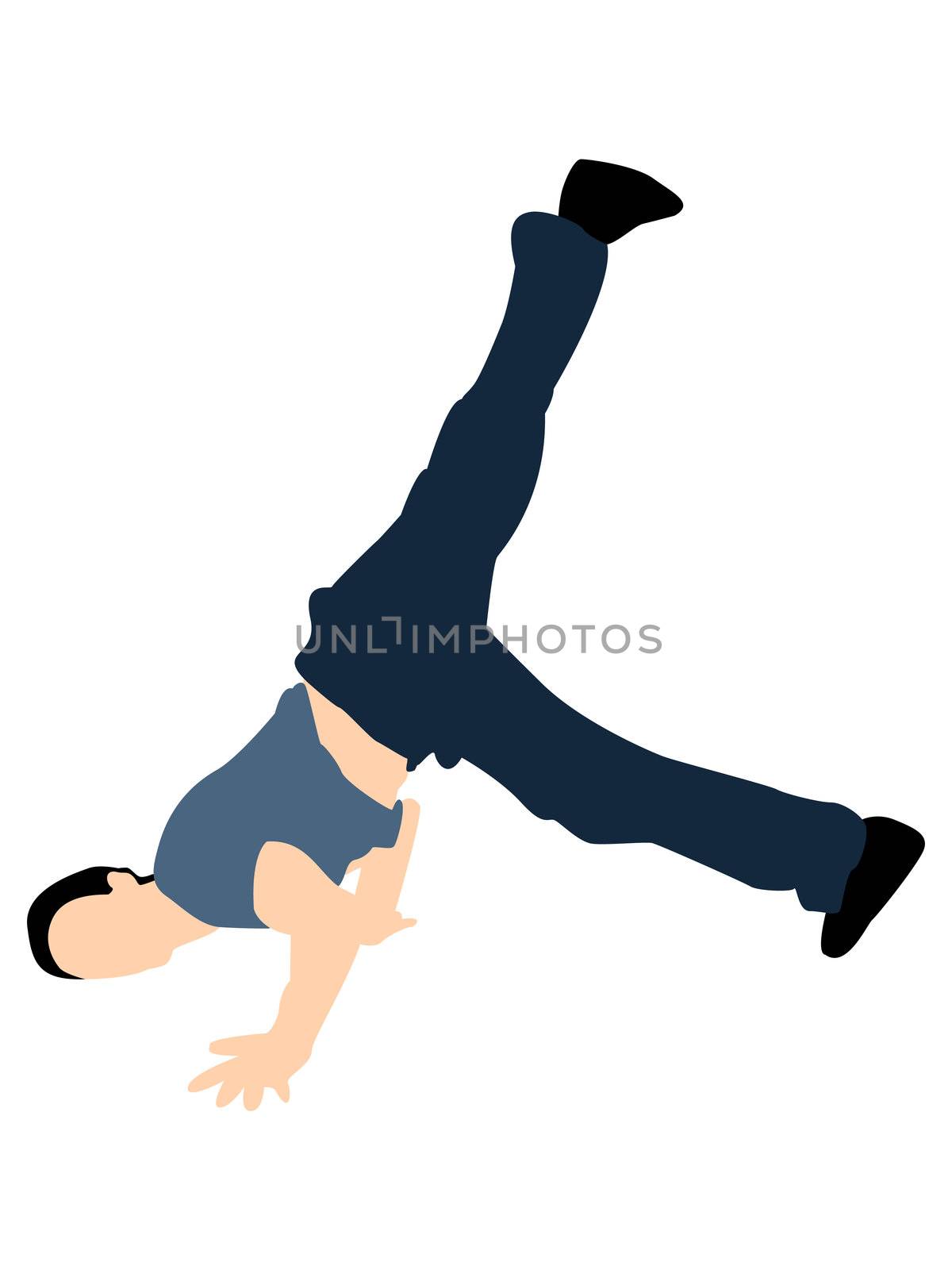 rocking dancer on isolated background