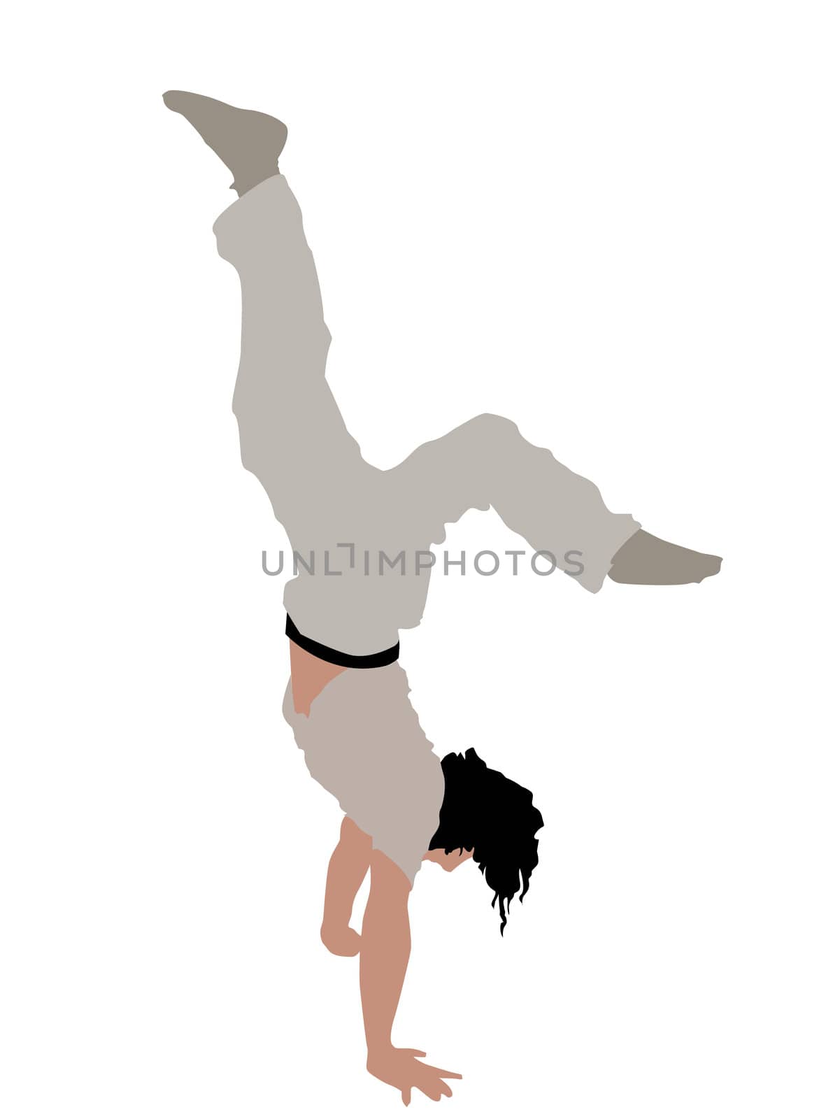 head over heels on white background