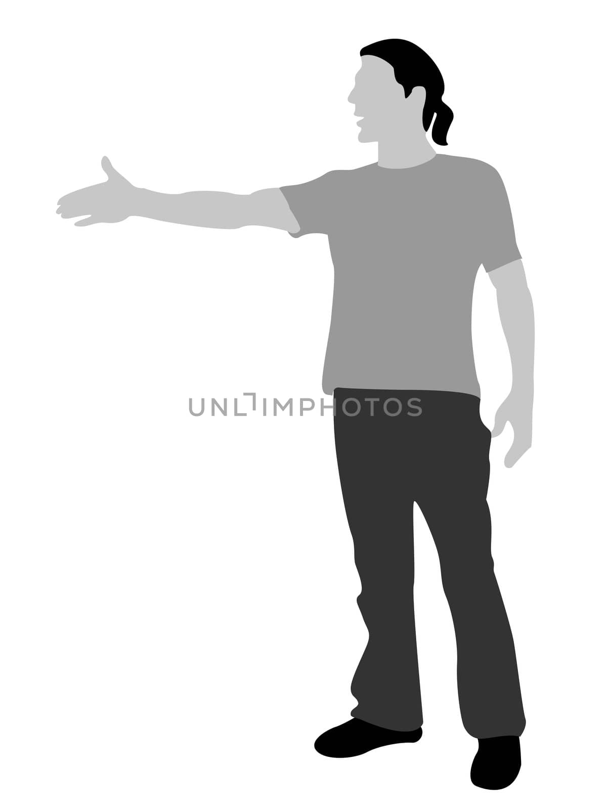 standing cool man on isolated background