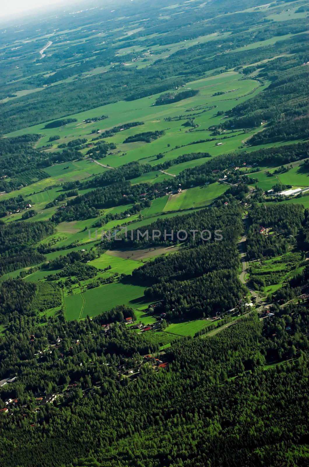 finnish landscape from the air