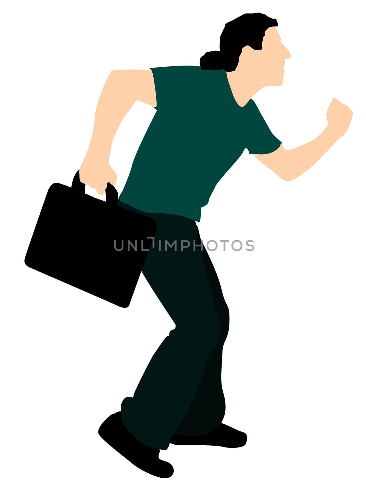 professional man with bag on isolated white background