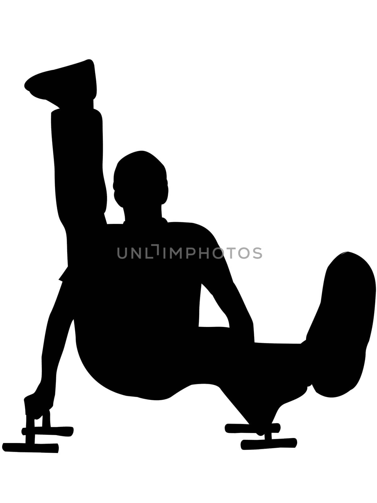 man doing excercise for fitness on isolated white background
