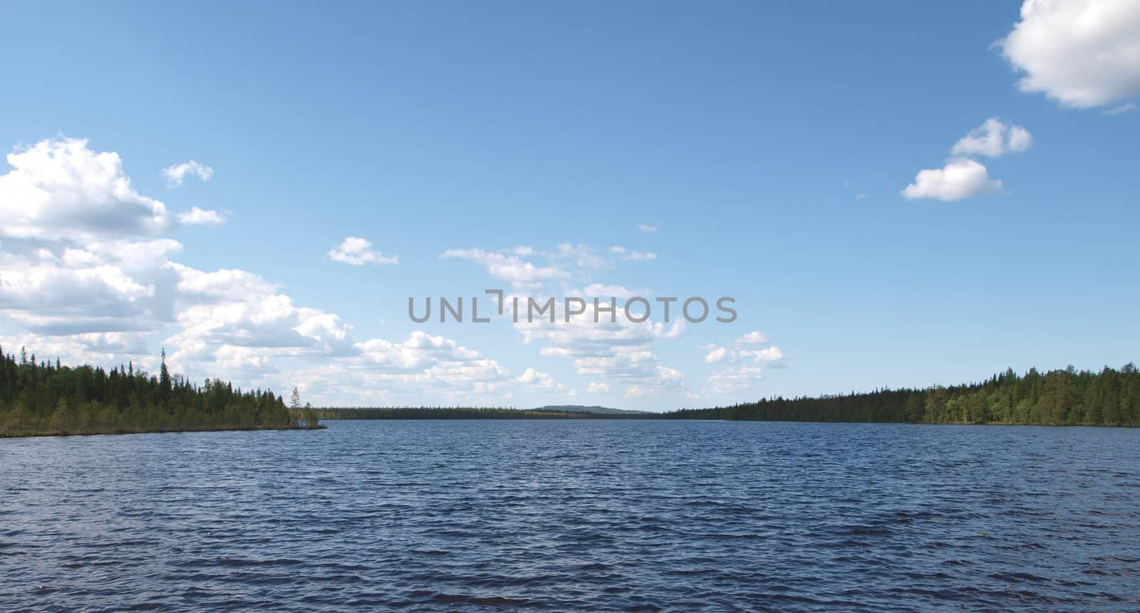 Beautiful lake in the north of Karelia, Russia 