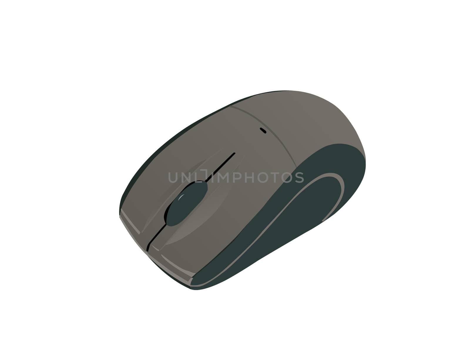 wireless mouse on white isolated background