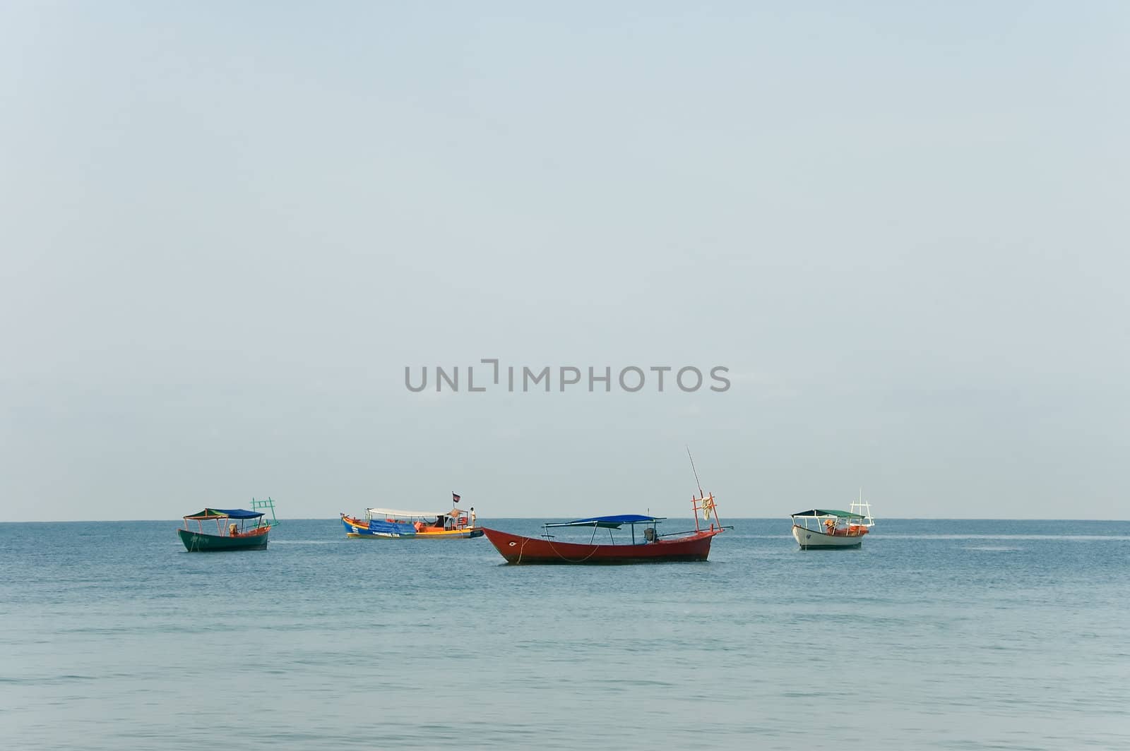 small boats in the sea