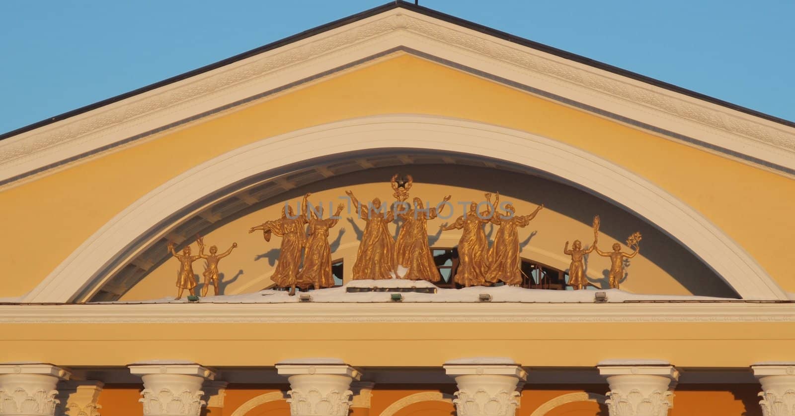Fragment of drama theatre in Petrozavodsk, Russia  