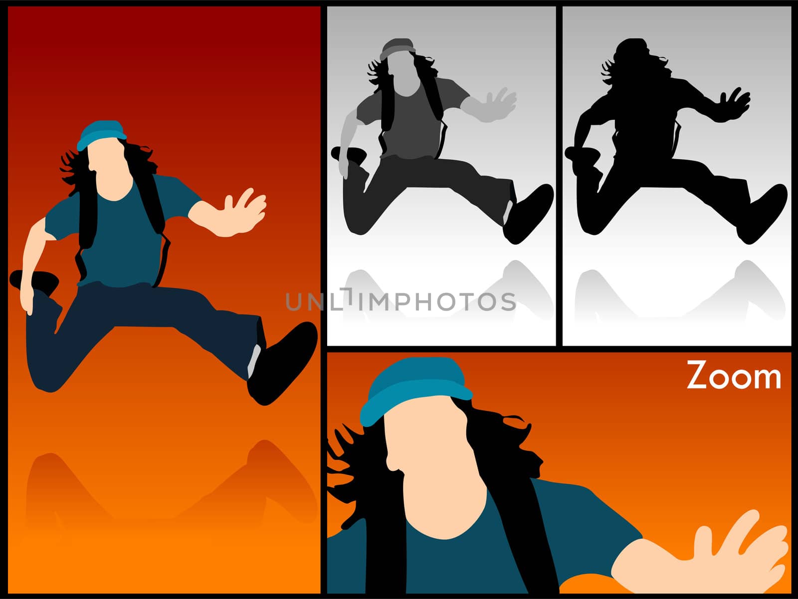 casual man jumping in air by imagerymajestic